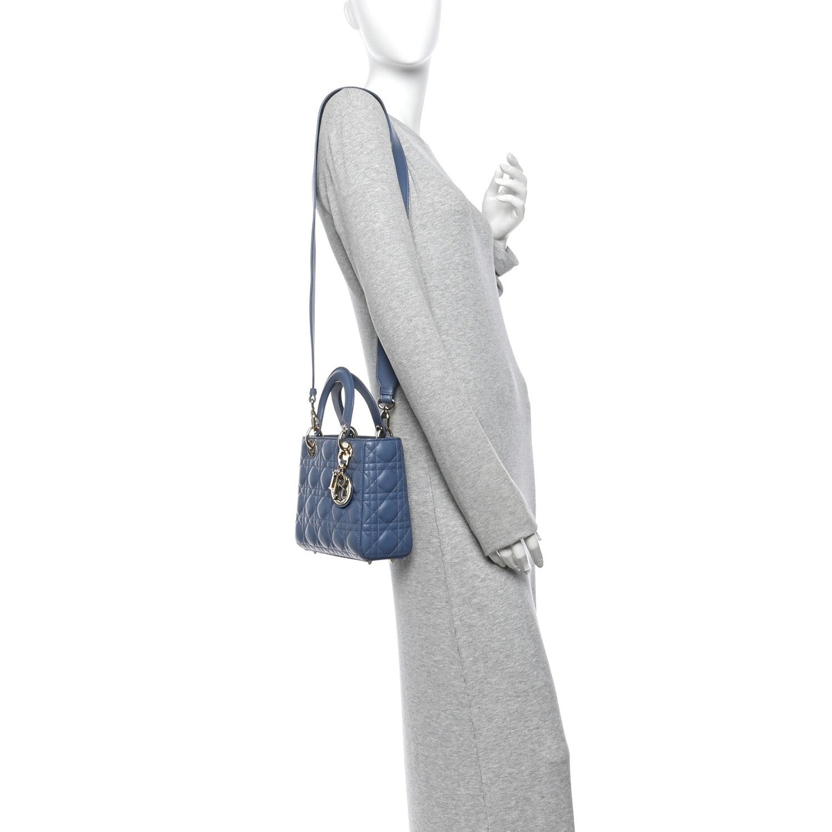 Lambskin Cannage Small My ABCDior Lady Dior Denim Blue wholesalehk.shop