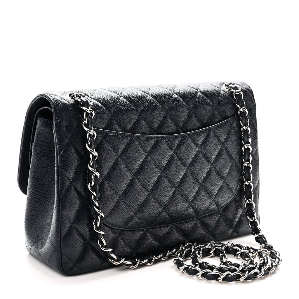 Caviar Quilted Jumbo Double Flap Navy Blue Navy Blue wholesalehk.shop