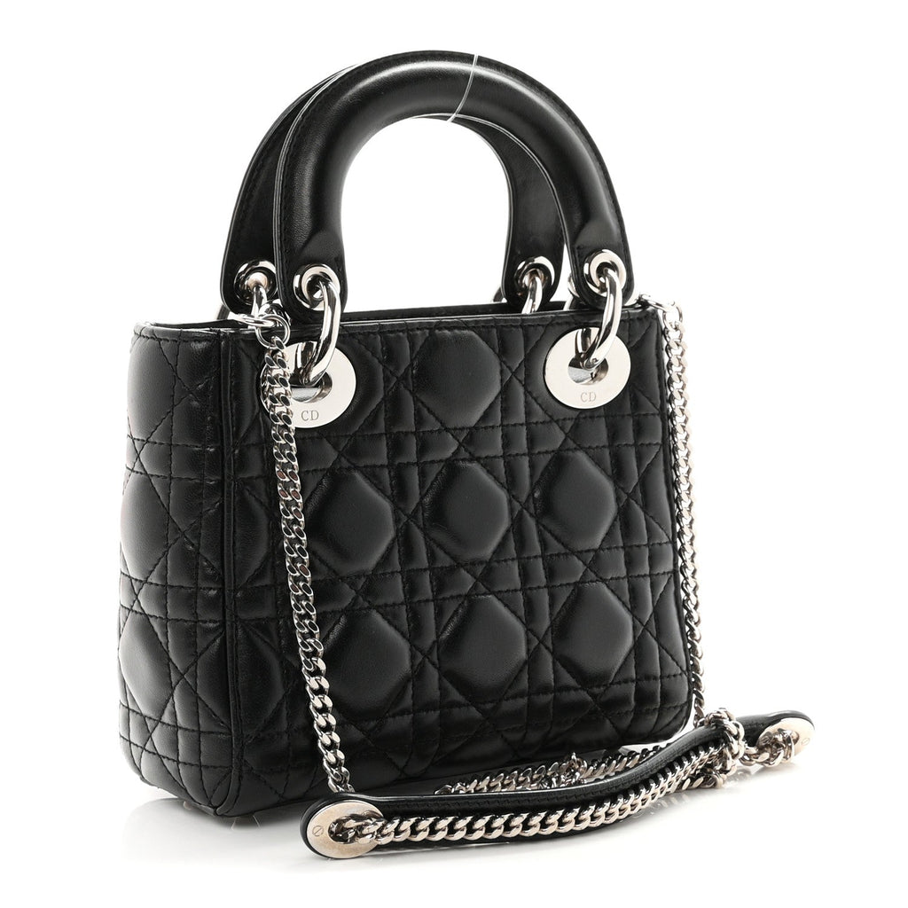 Lambskin Cannage Mini Lady Dior Black wholesalehk.shop