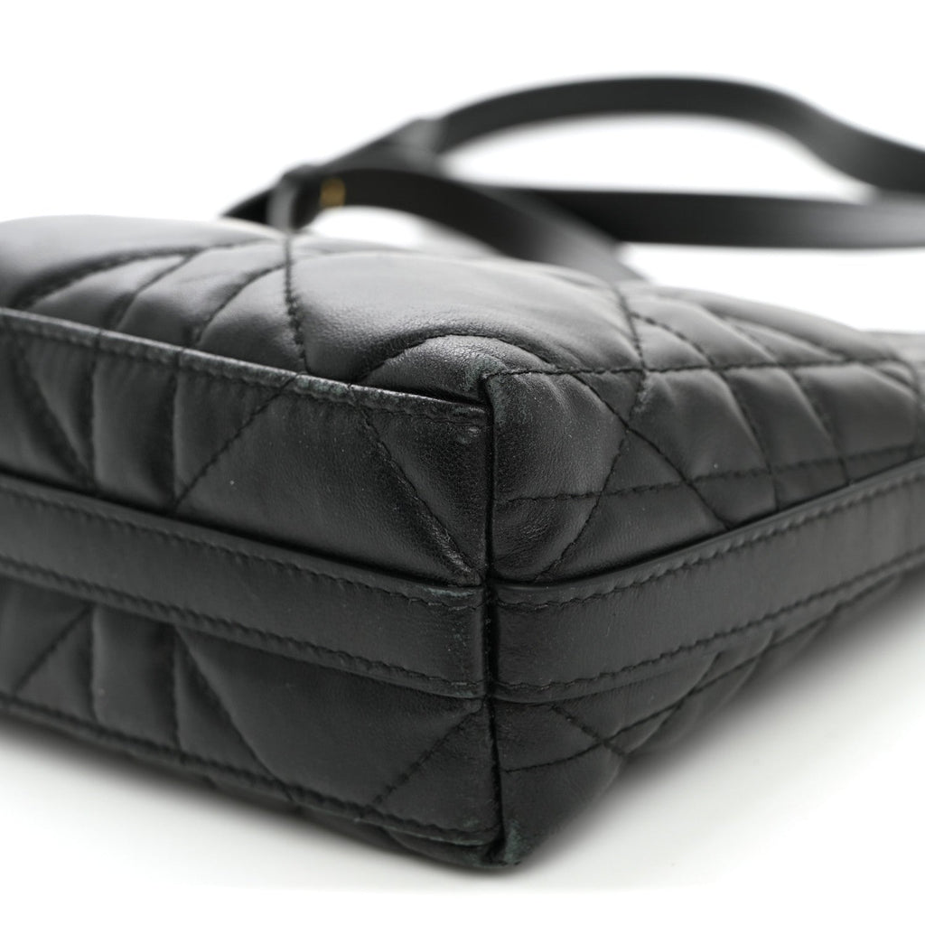 Calfskin Macrocannage Miss Caro Diorling Mini Bag with Chain Black wholesalehk.shop
