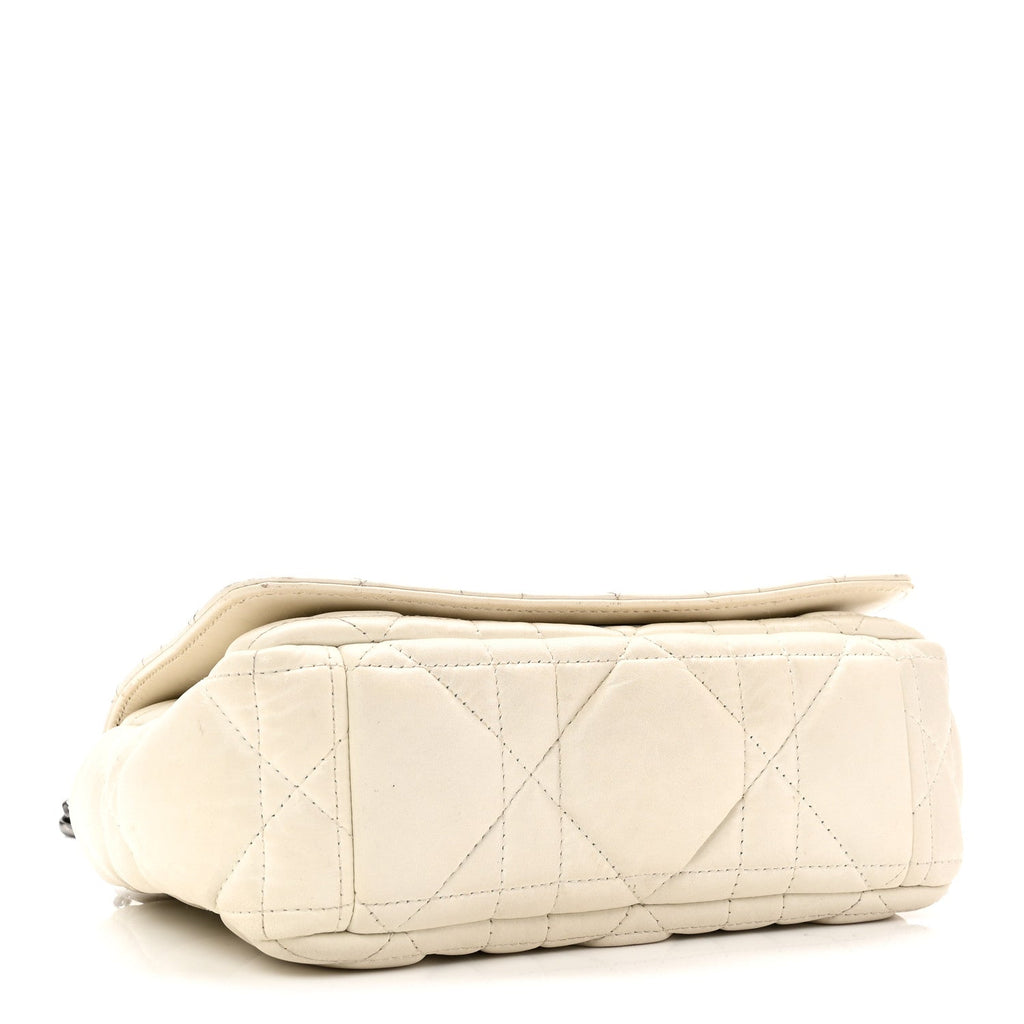 Lambskin Macrocannage Small Dior Caro Bag Ivory wholesalehk.shop