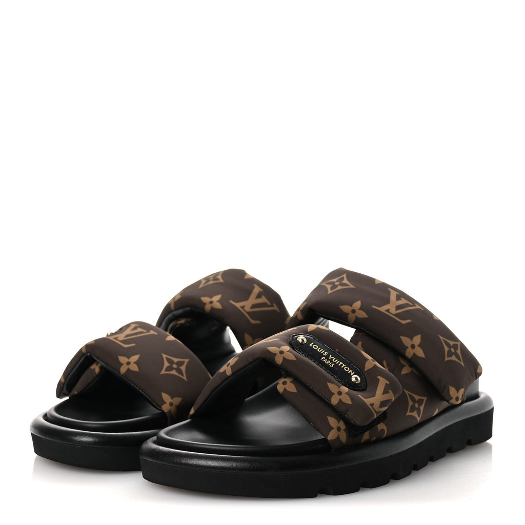 Nylon Monogram LV Pool Pillow Flat Comfort Mule 37 Cacao Brown 37 Cacao Brown £¨ Direct shipment via from wholesalehk.shop
