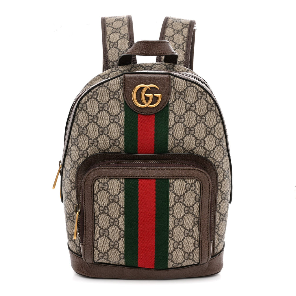 GG Supreme Monogram Calfskin Web Small Ophidia Day Backpack Beige Ebony New Acero wholesalehk.shop
