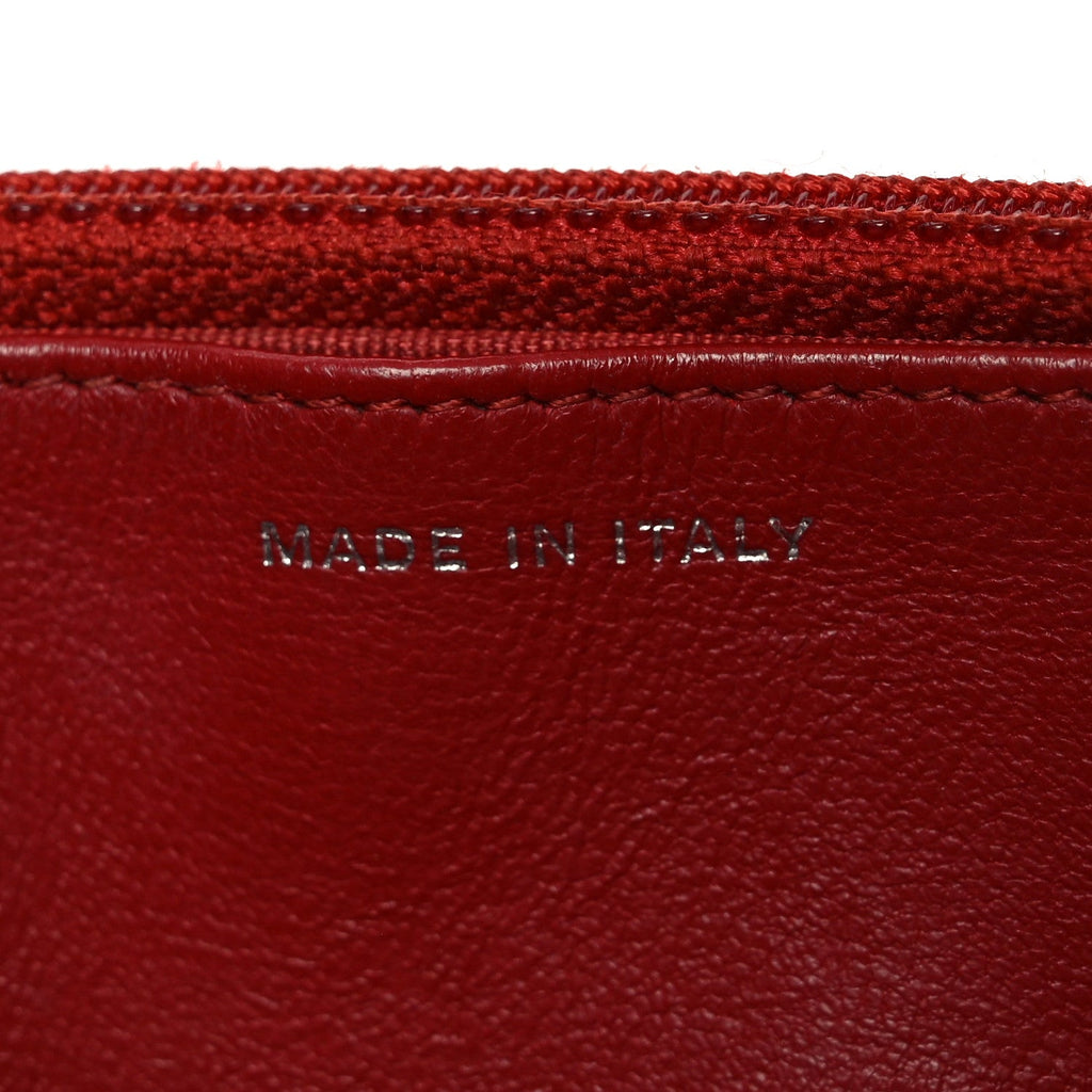 Lambskin Quilted Wallet On Chain WOC Red wholesalehk.shop