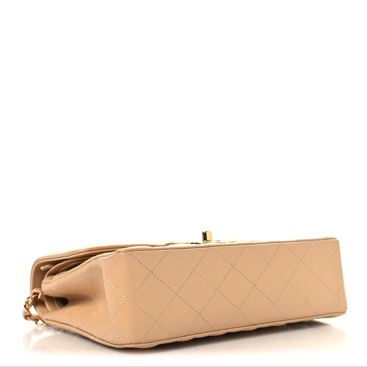 Caviar Quilted Small Double Flap Beige wholesalehk.shop