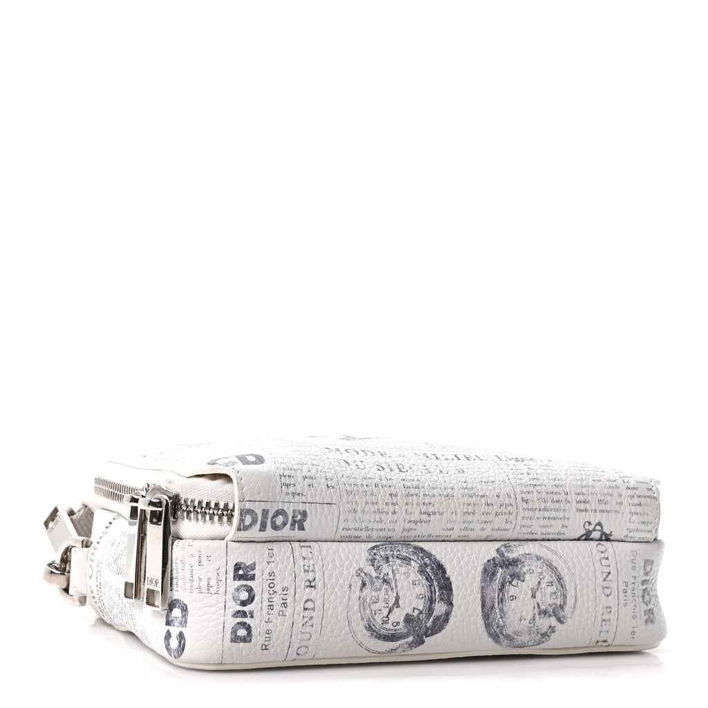 X DANIEL ARSHAM Grained Calfskin Newspaper Messenger White wholesalehk.shop