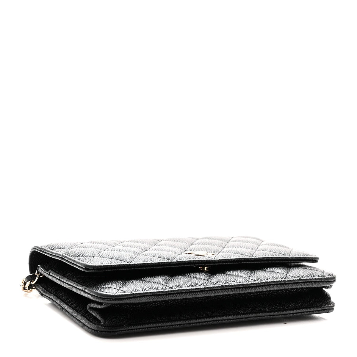 Caviar Quilted Wallet With Charms On Chain WOC Black wholesalehk.shop