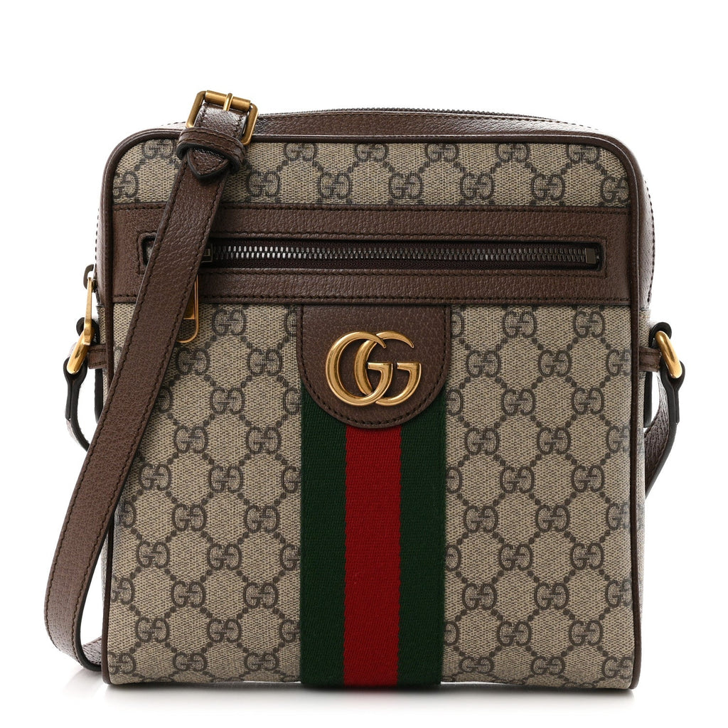 GG Supreme Monogram Web Small Ophidia Messenger Bag Brown wholesalehk.shop