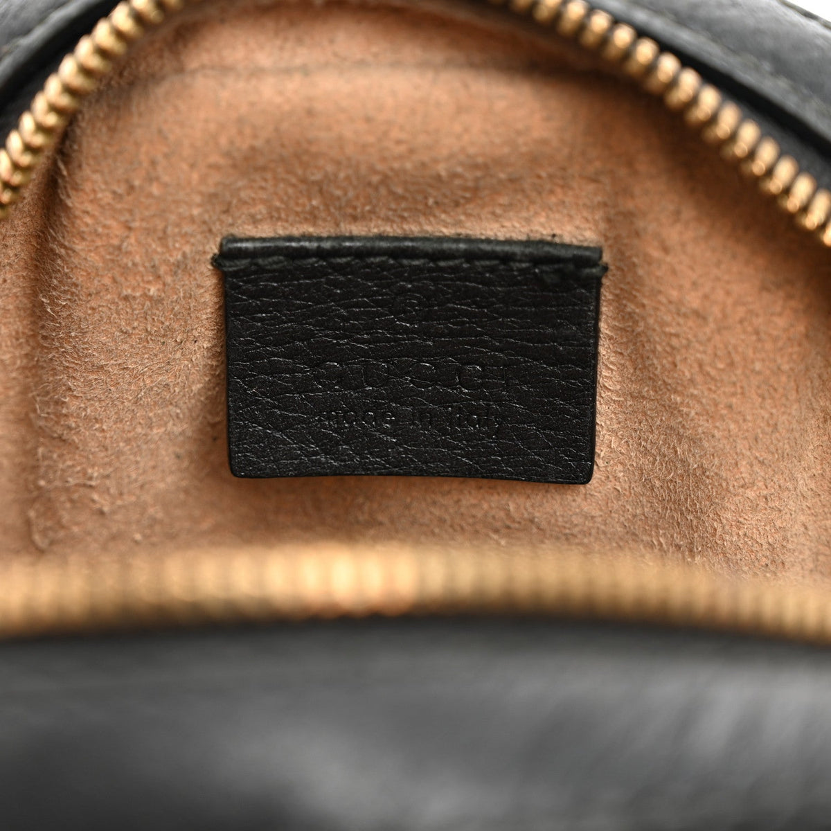 Grained Calfskin Web Mini Ophidia Round Shoulder Bag Black wholesalehk.shop
