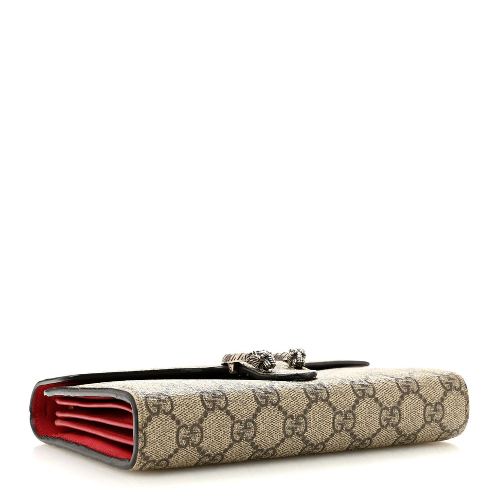 GG Supreme Monogram Mini Dionysus Chain Wallet Beige Vulcanic Red wholesalehk.shop