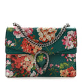 Calfskin Blooms Print Medium Dionysus Shoulder Bag Bright Emerald Multicolor wholesalehk.shop