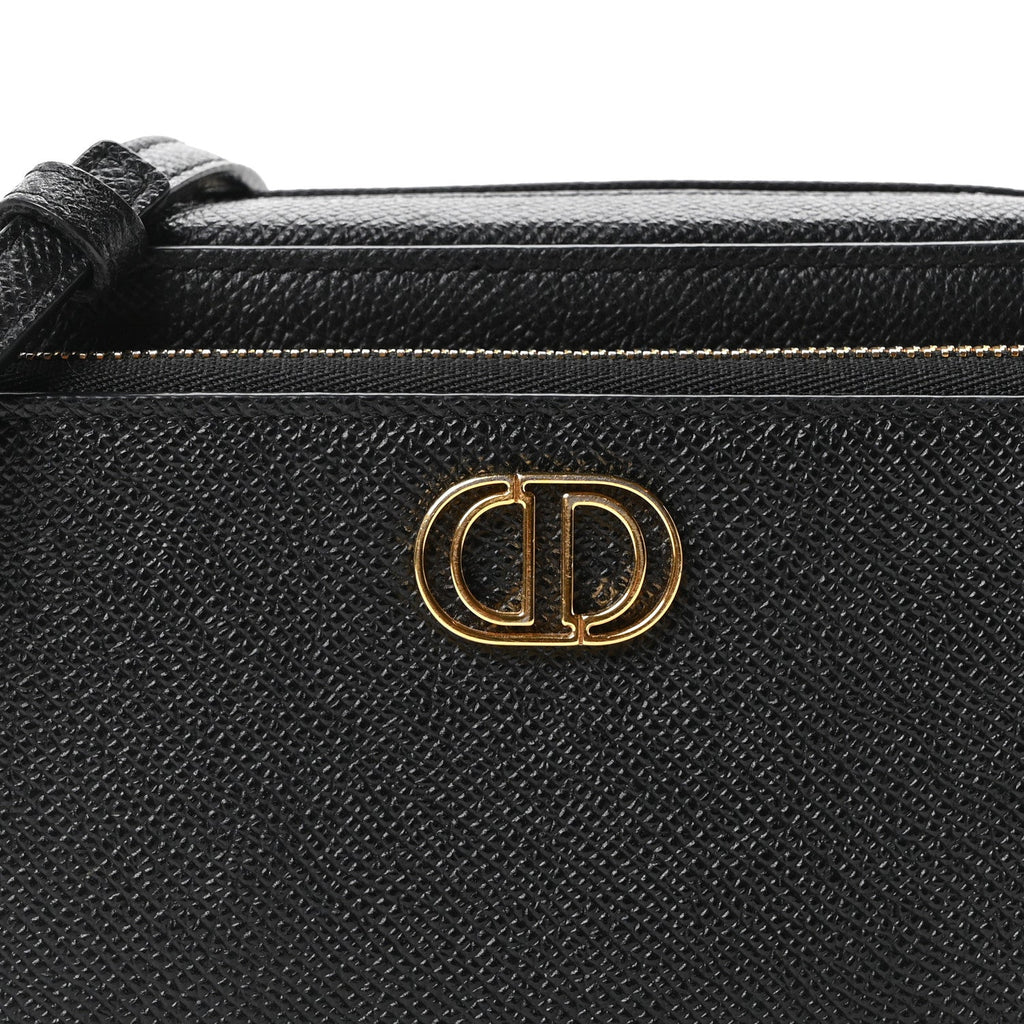 Grained Calfskin Caro Double Pouch Black wholesalehk.shop
