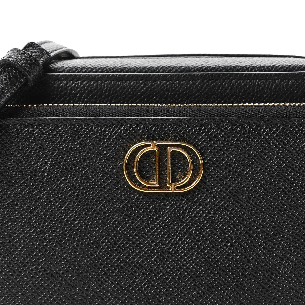 Grained Calfskin Caro Double Pouch Black wholesalehk.shop
