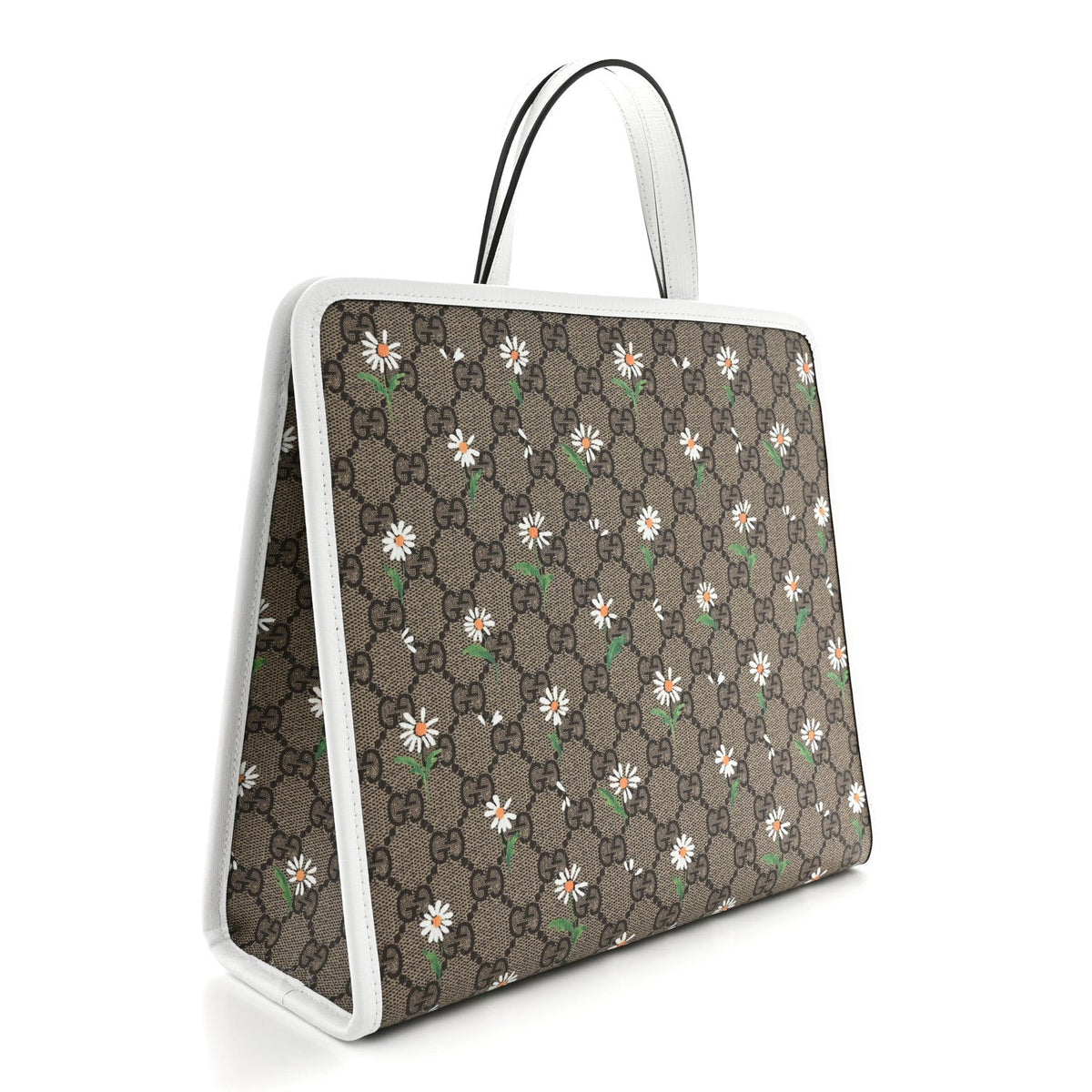 GG Supreme Monogram Daisies Childrens Tote Beige Ebony Great White wholesalehk.shop