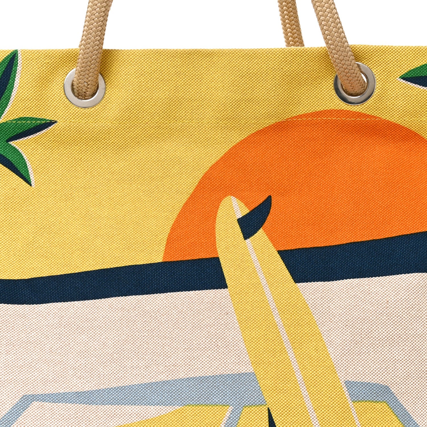 Cotton Canvas Apres la Vague Beach Bag Jaune Bleu £¨ Direct shipment via from wholesalehk.shop