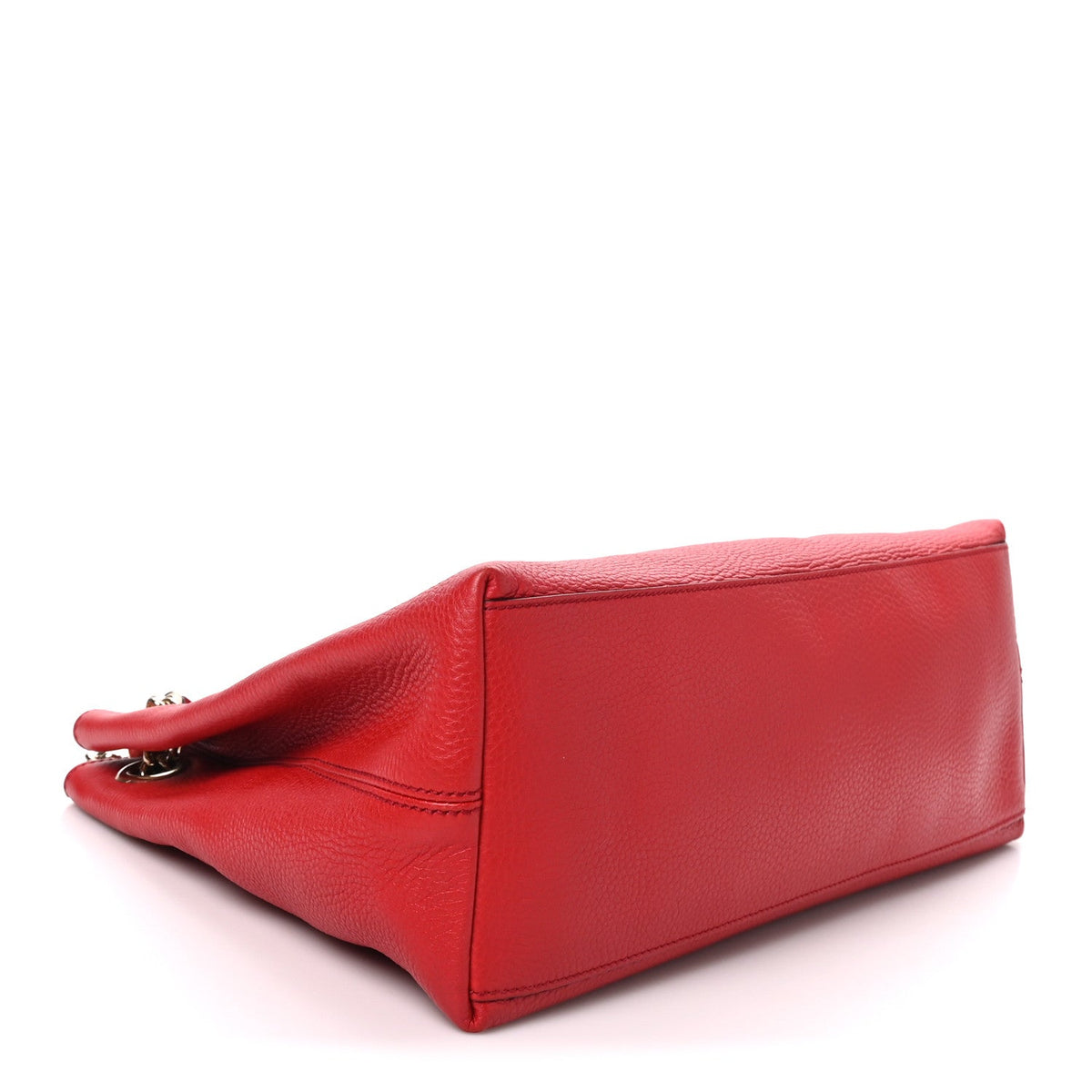 Pebbled Calfskin Medium Soho Chain Shoulder Bag Tabasco Red wholesalehk.shop
