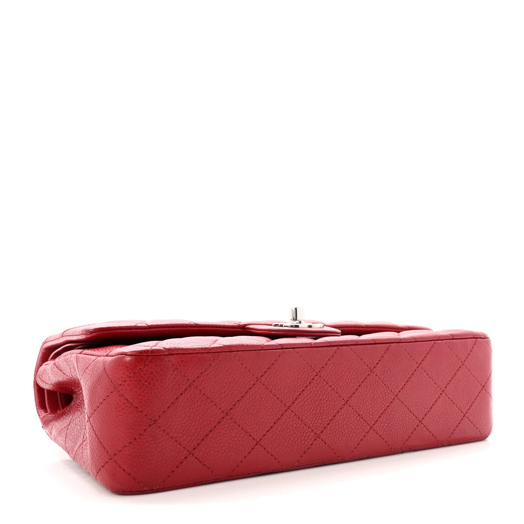 Caviar Quilted Medium Double Flap Red wholesalehk.shop