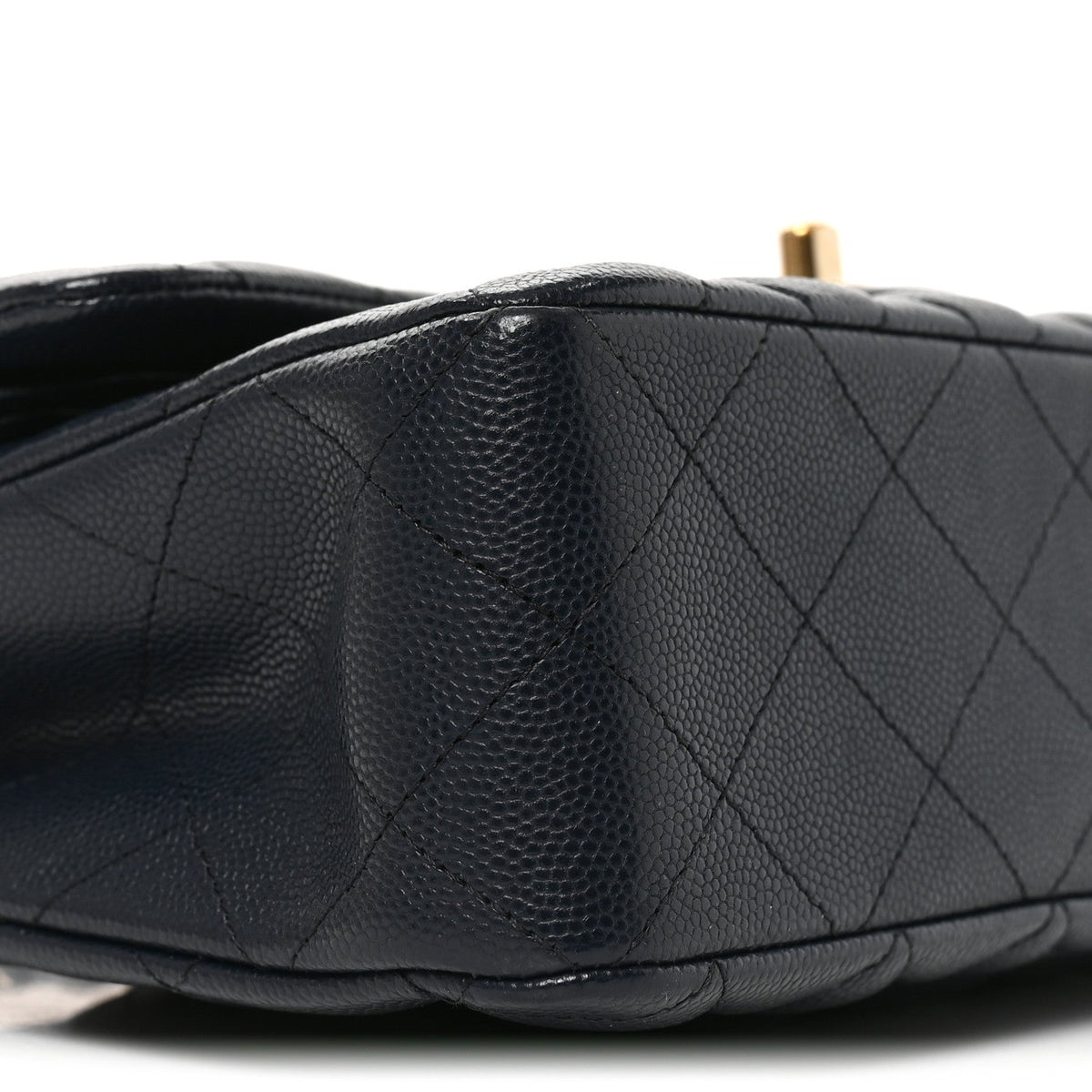 Caviar Quilted Small Double Flap Dark Navy wholesalehk.shop
