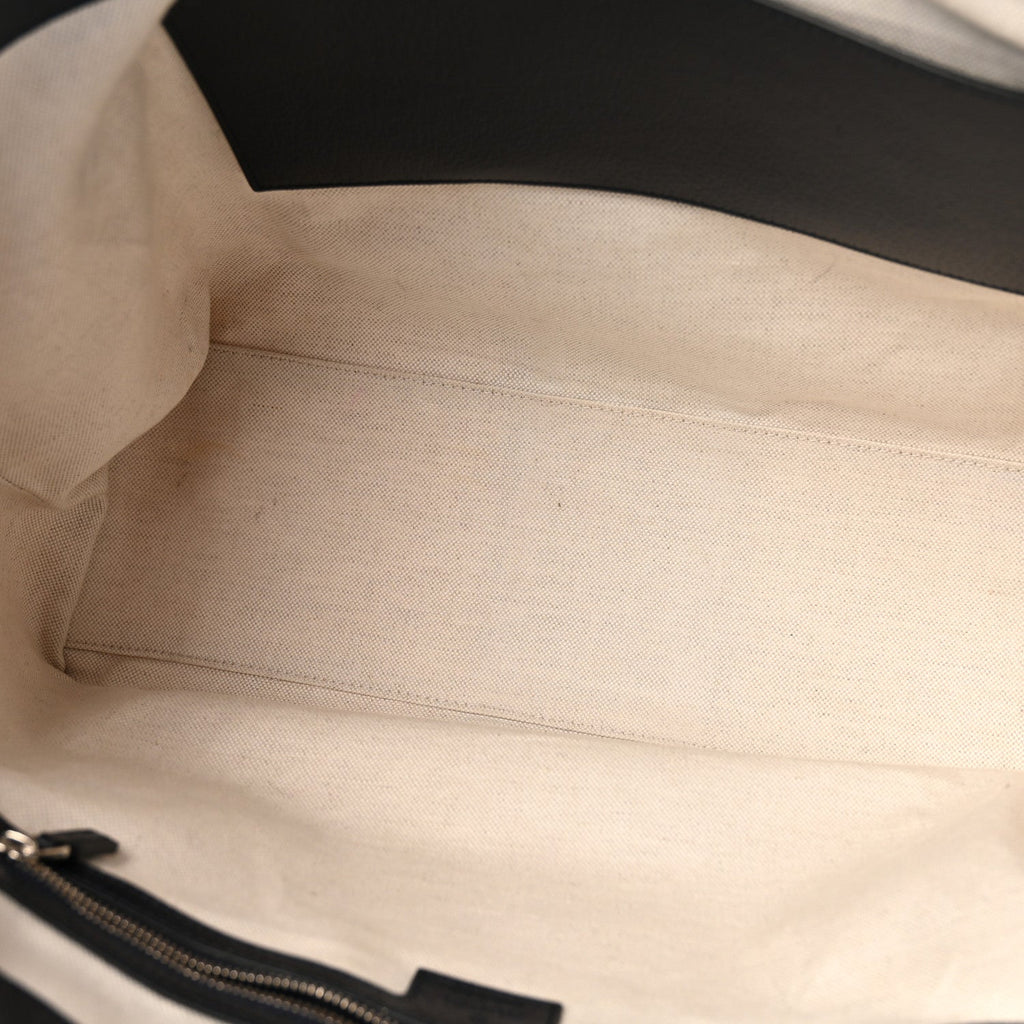 GG Supreme Monogram Textured Calfskin Web Medium Ophidia Shopping Tote Beige Blue wholesalehk.shop