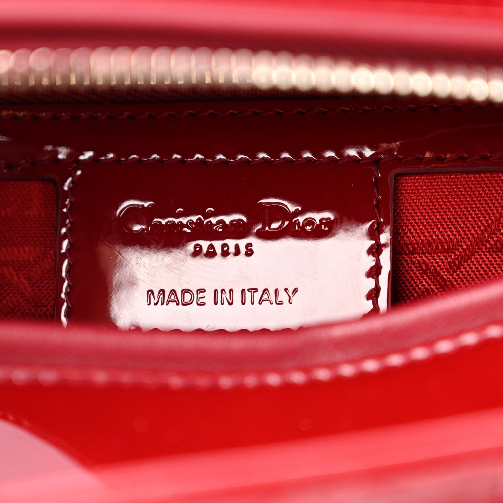 Patent Cannage Medium Lady Dior Red wholesalehk.shop