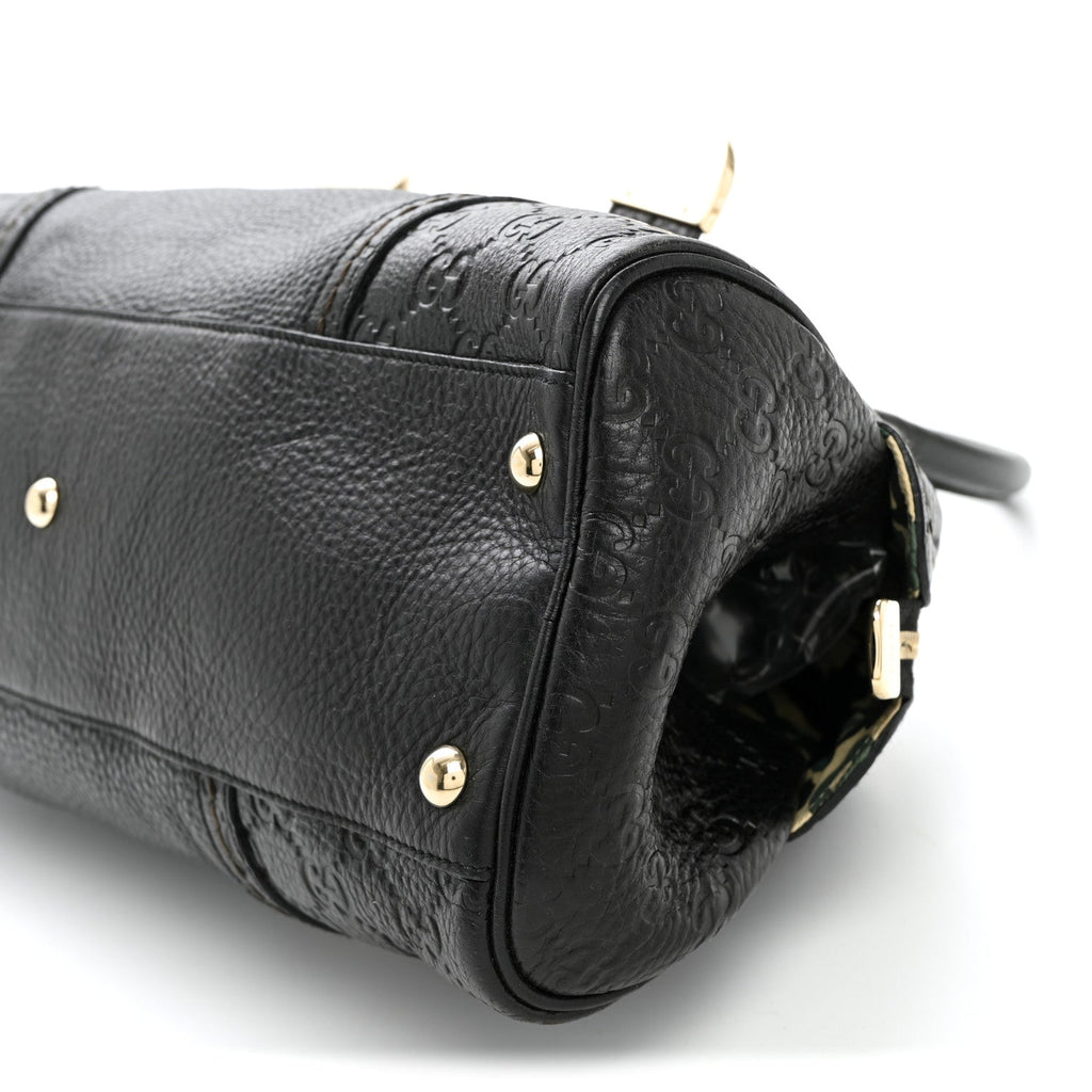 Calfskin Guccissima Signoria Bowler Bag Black £¨ Direct shipment via from wholesalehk.shop