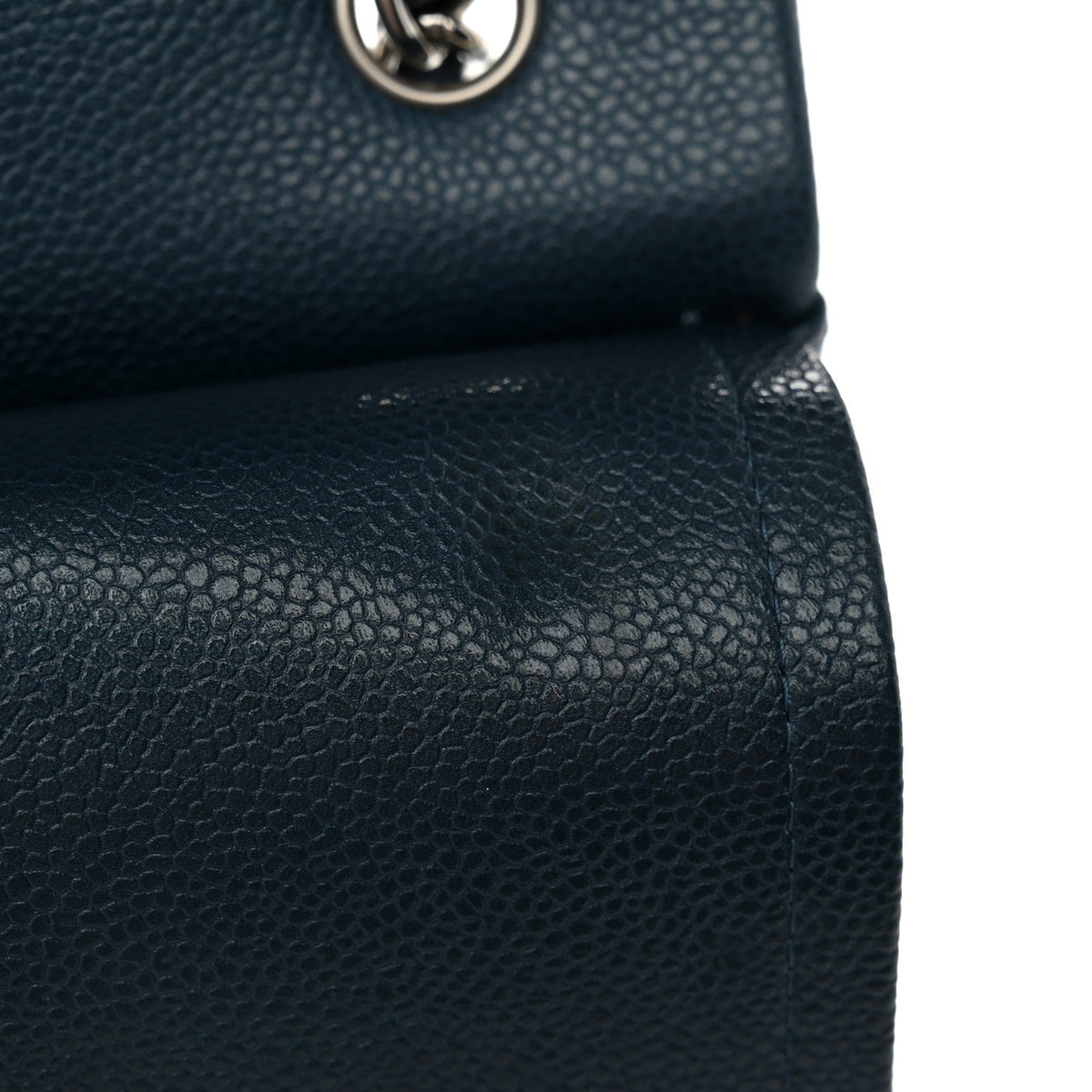 Metallic Caviar Quilted Jumbo Double Flap Dark Blue wholesalehk.shop