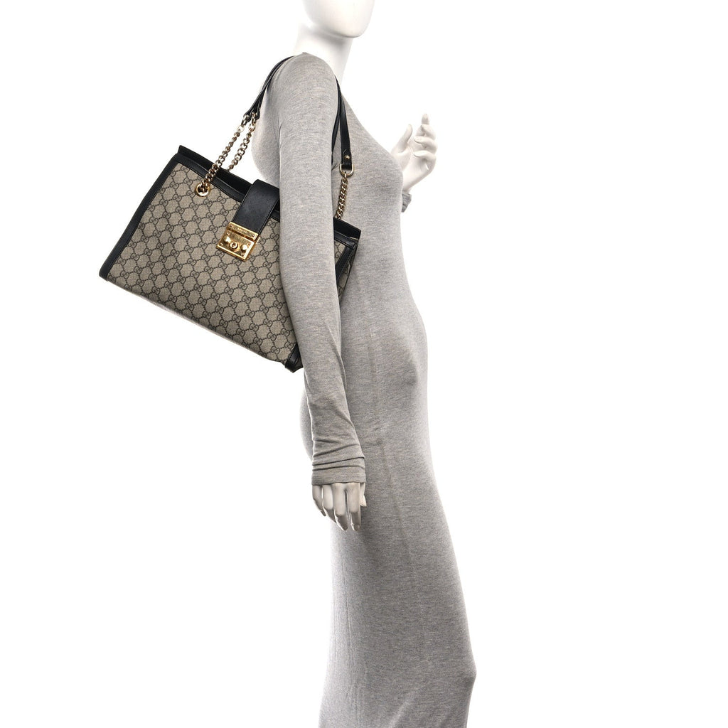 GG Supreme Monogram Medium Padlock Tote Black £¨ Direct shipment via from wholesalehk.shop
