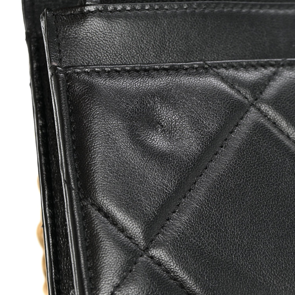 Lambskin Quilted Chanel 19 Wallet On Chain WOC Black wholesalehk.shop
