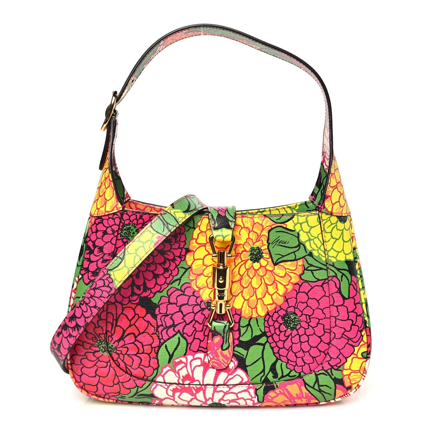 X KEN SCOTT Textured Calfskin Pomponica Print Small Jackie 1961 Hobo Multicolor Fuxia Pompon £¨ Direct shipment via from wholesalehk.shop