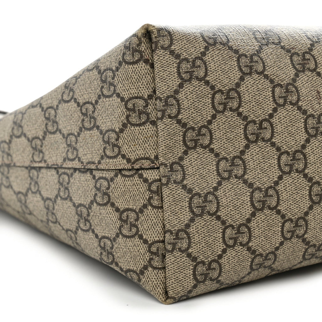 GG Supreme Monogram Medium Ophidia Shopping Tote Brown wholesalehk.shop