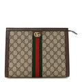 GG Supreme Monogram Web Ophidia Pouch Brown wholesalehk.shop