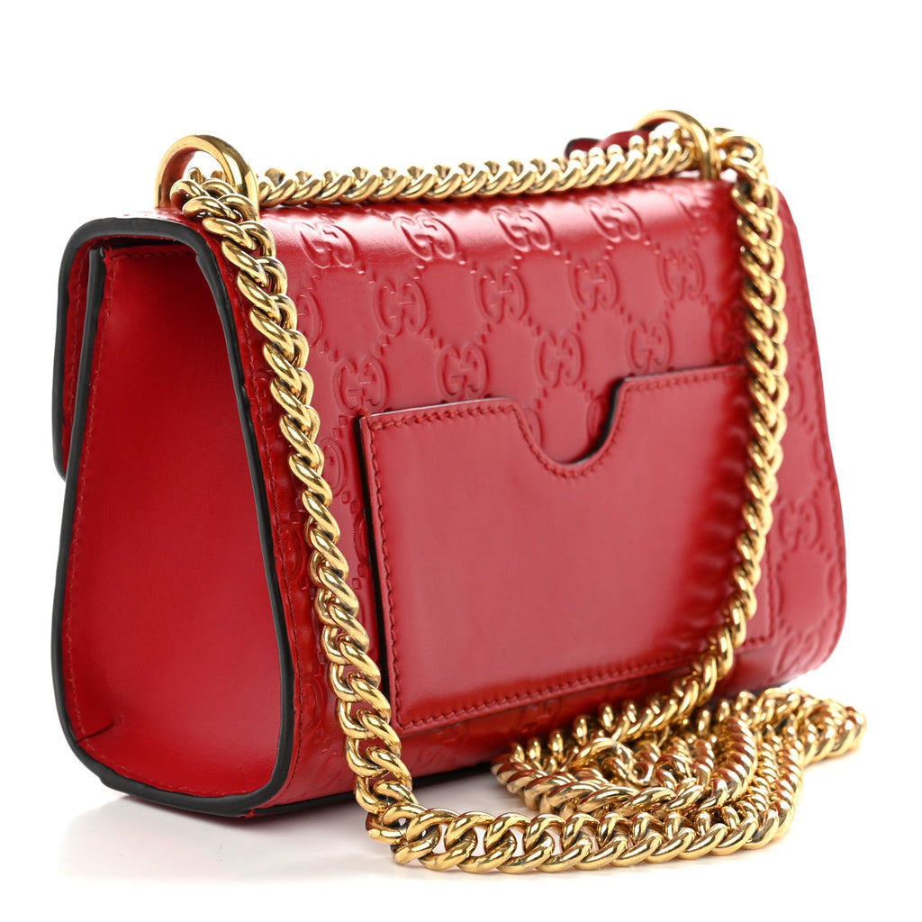 Guccissima Small Padlock Shoulder Bag Hibiscus Red £¨ Direct shipment via from wholesalehk.shop