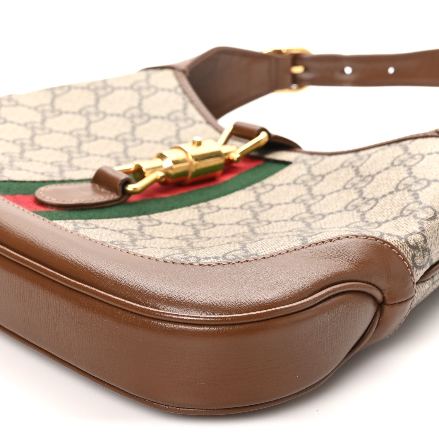 GG Supreme Monogram Azalea Calfskin Web Small Jackie 1961 Hobo Beige Ebony Brown Sugar £¨ Direct shipment via from wholesalehk.shop