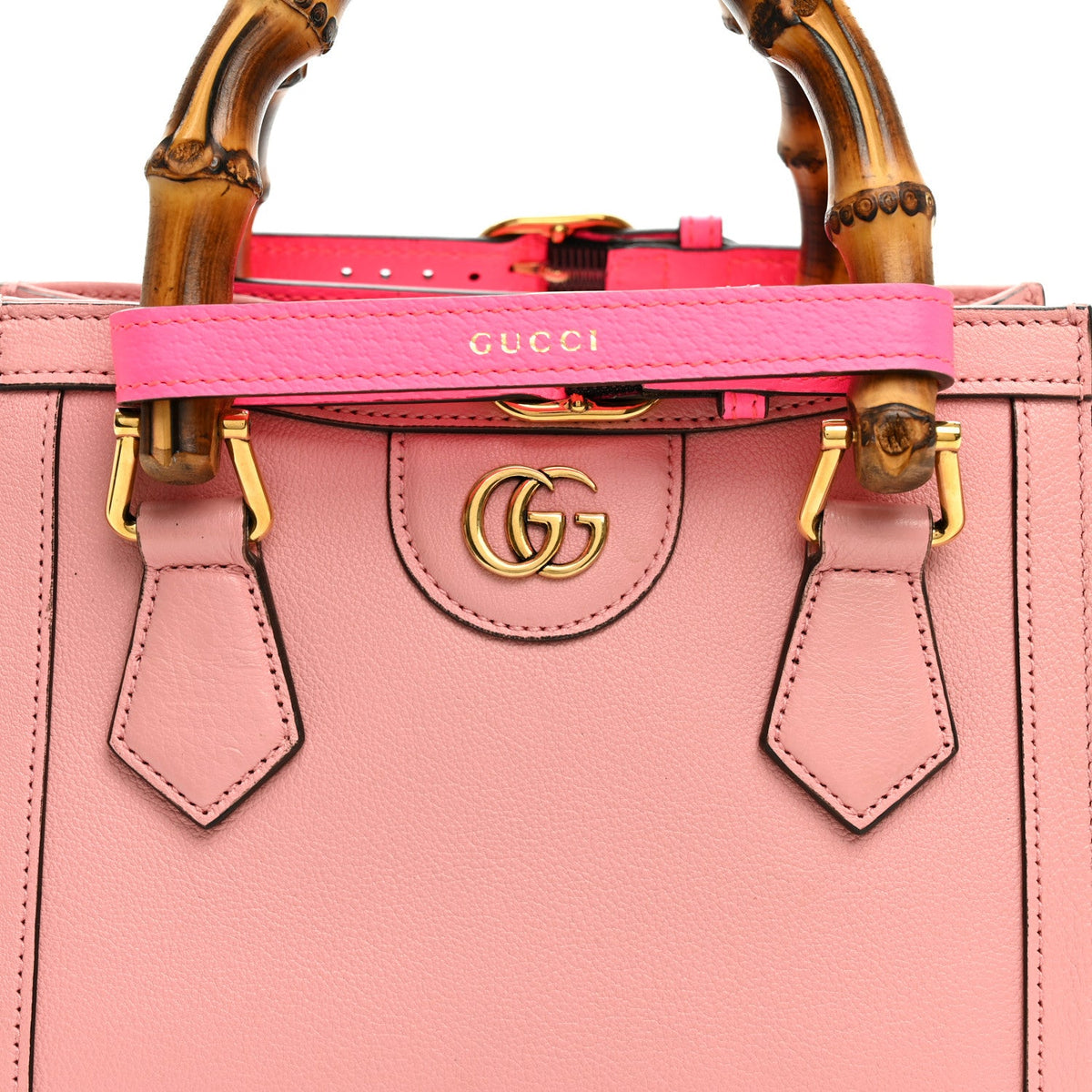 Wonka Grain Calfskin Mini Diana Tote Bag Wild Rose Fuxia Fluo wholesalehk.shop