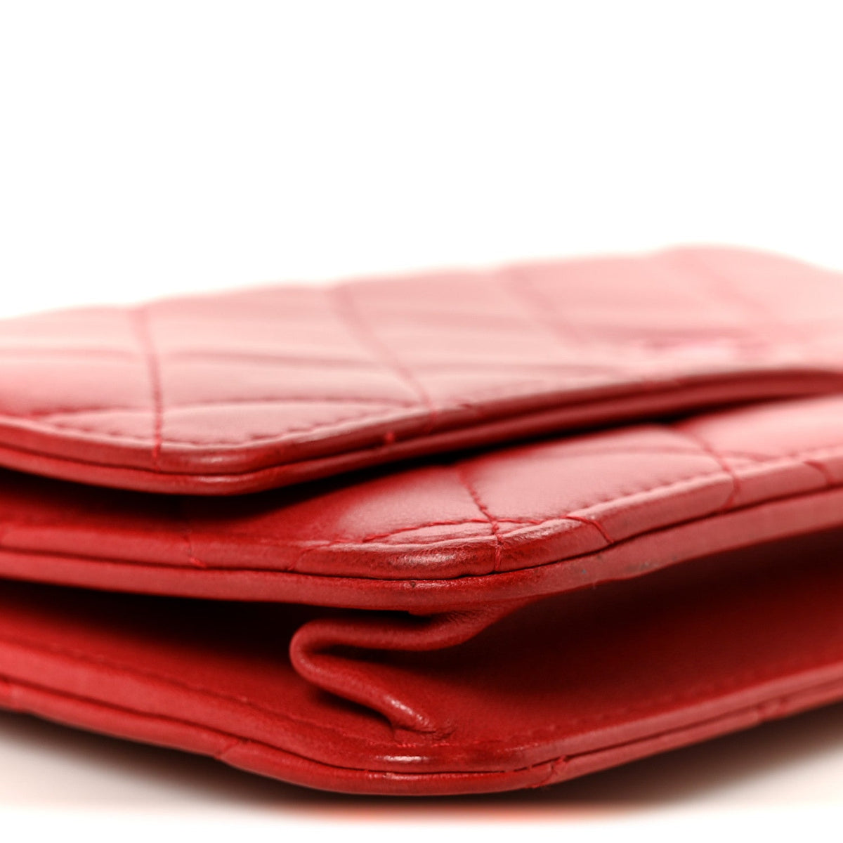 Lambskin Quilted Wallet On Chain WOC Red Pink wholesalehk.shop