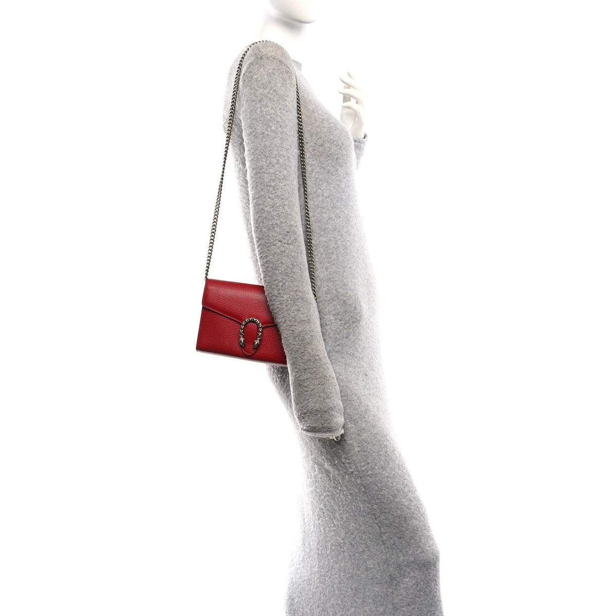 Calfskin Mini Dionysus Chain Wallet Hibiscus Red wholesalehk.shop