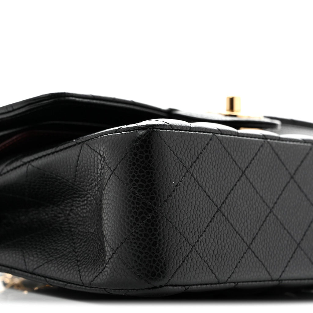 Caviar Quilted Small Double Flap Black wholesalehk.shop