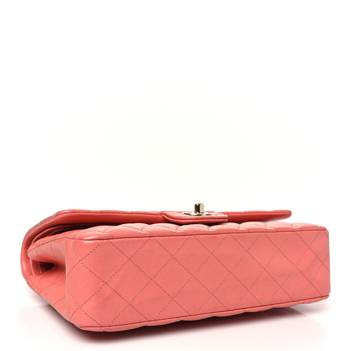 Iridescent Lambskin Quilted Medium Double Flap Pink wholesalehk.shop