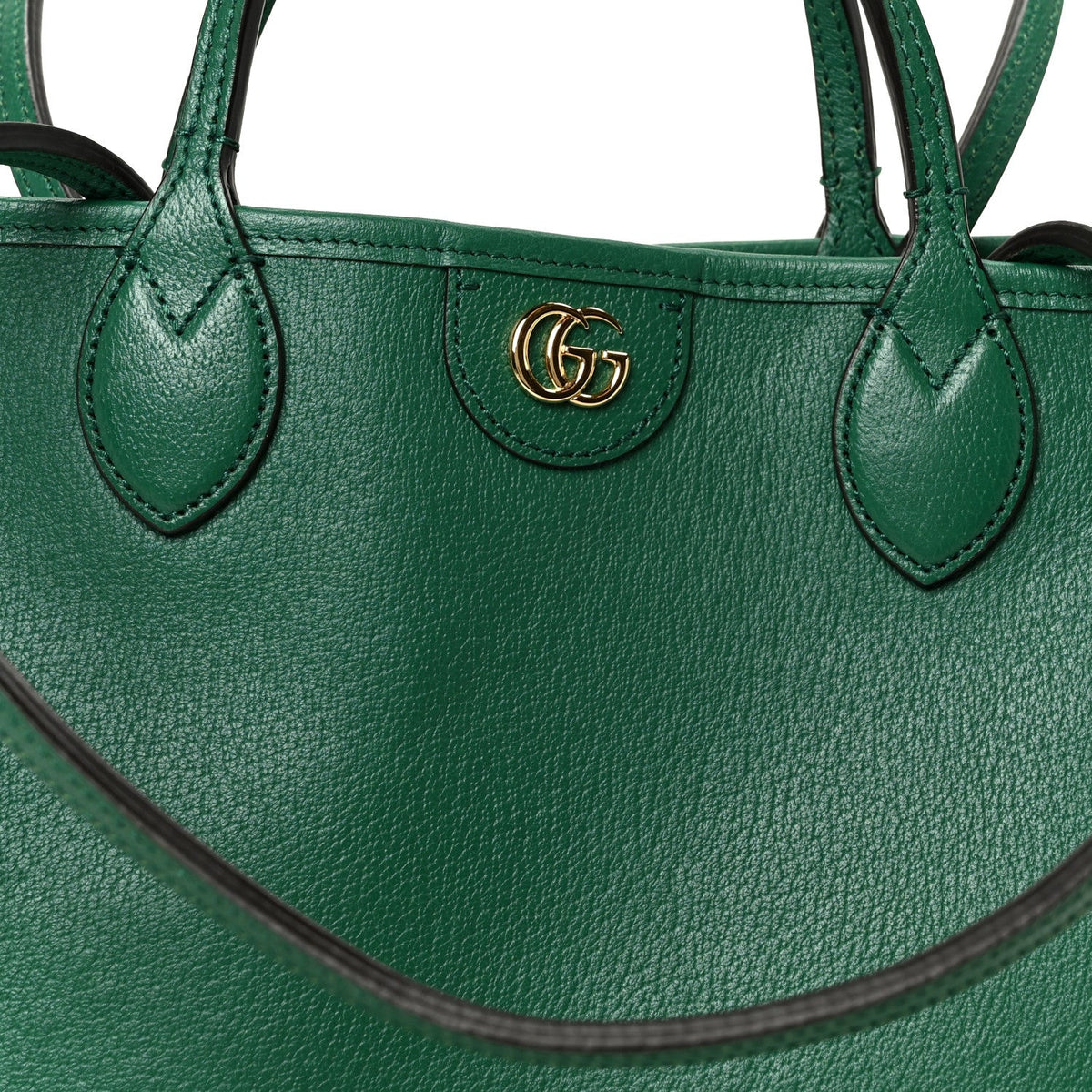 Textured Dollar Calfskin Medium Ophidia Shoulder Tote Bag Green wholesalehk.shop
