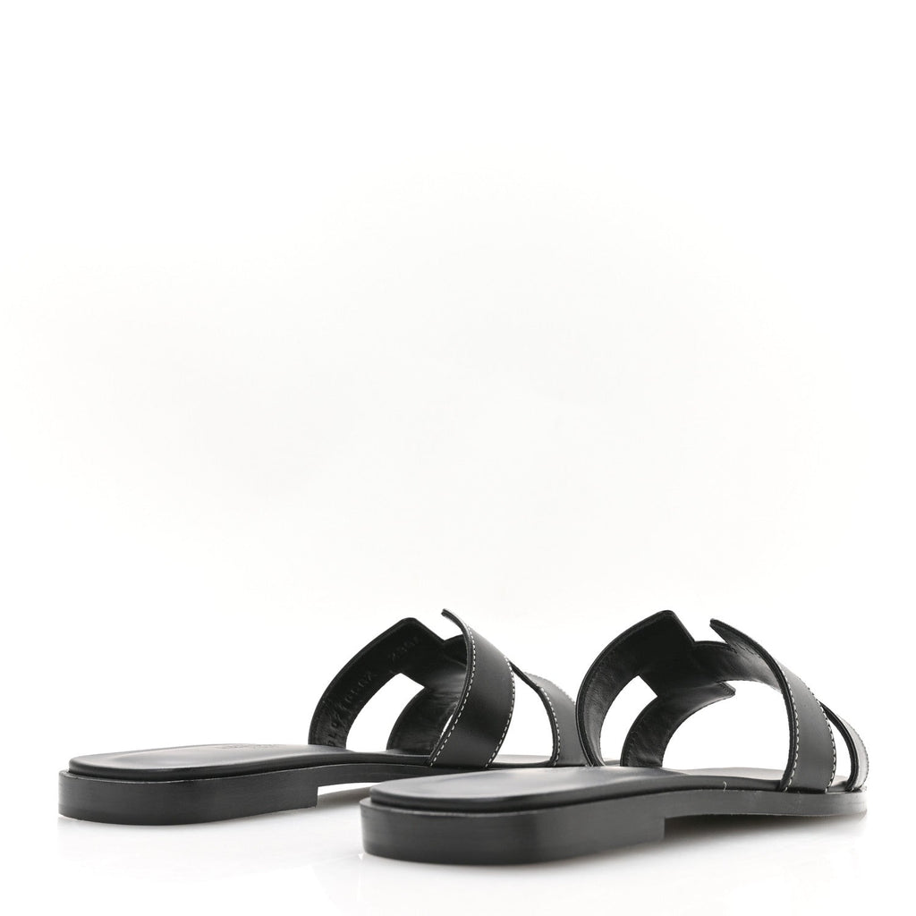 Box Calfskin Oran Sandals 36.5 Black wholesalehk.shop