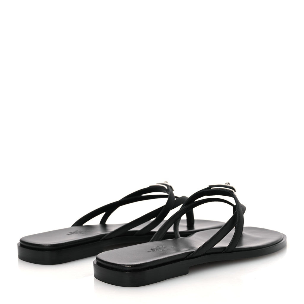 Calfskin Miss Sandals 37 Black wholesalehk.shop