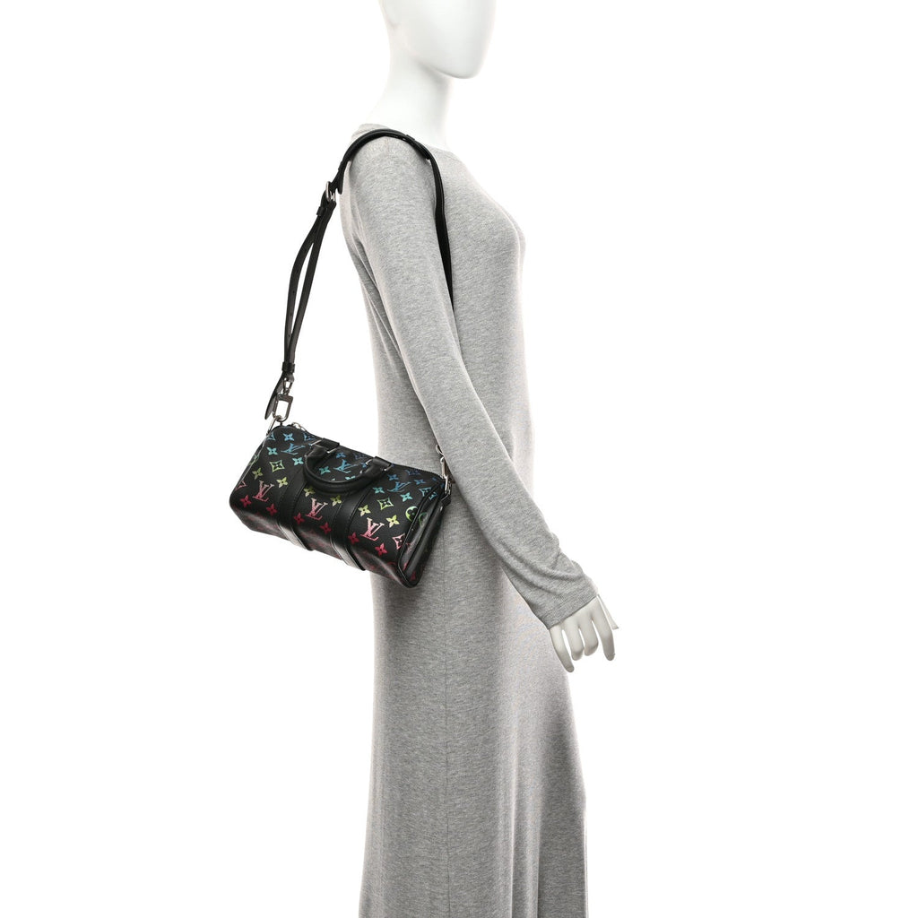 Monogram Iridescent Keepall Bandouliere 25 Black wholesalehk.shop