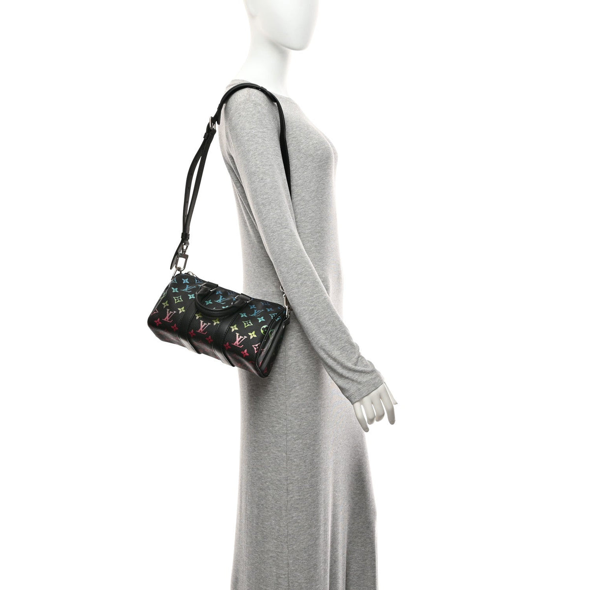 Monogram Iridescent Keepall Bandouliere 25 Black wholesalehk.shop
