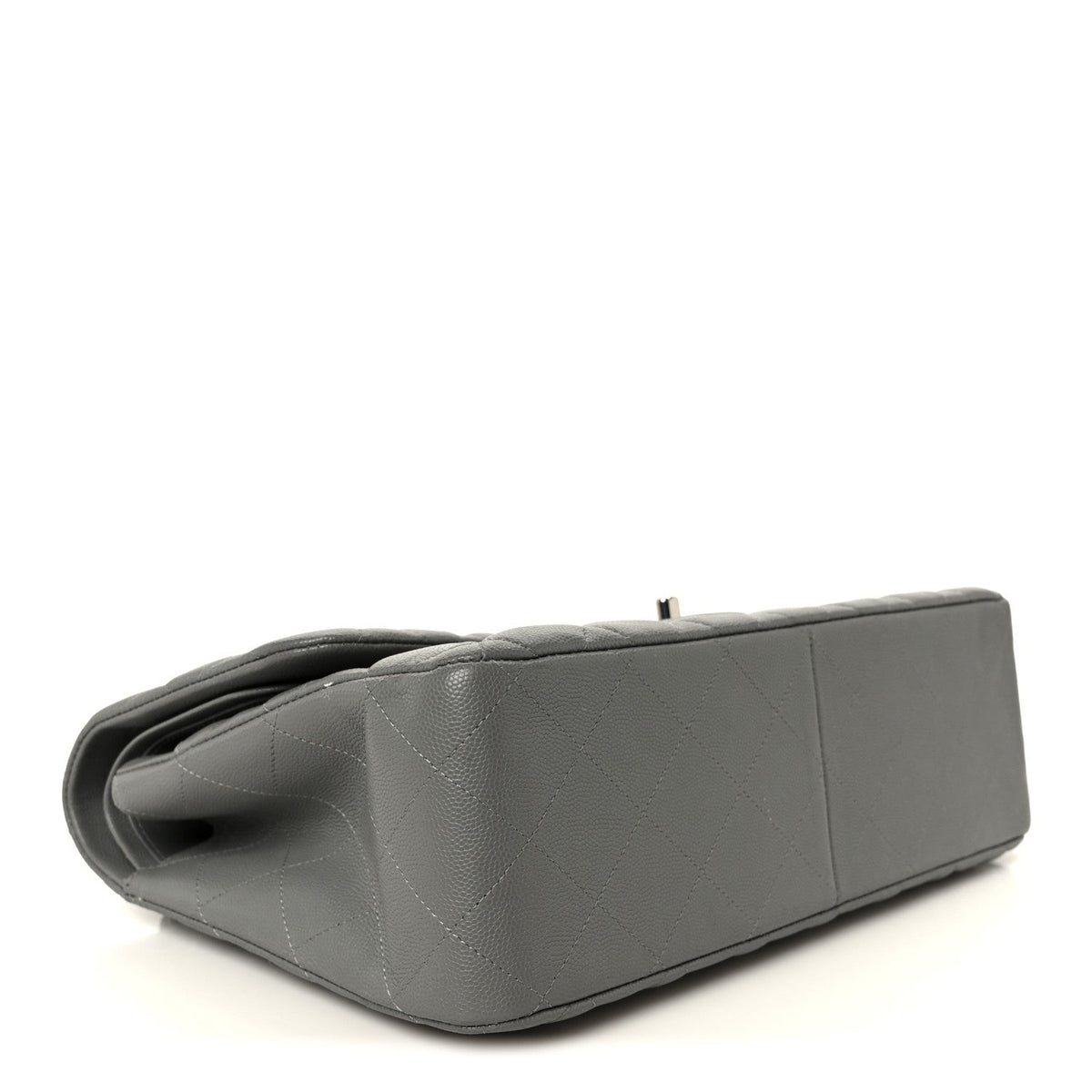 Caviar Quilted Jumbo Double Flap Grey wholesalehk.shop