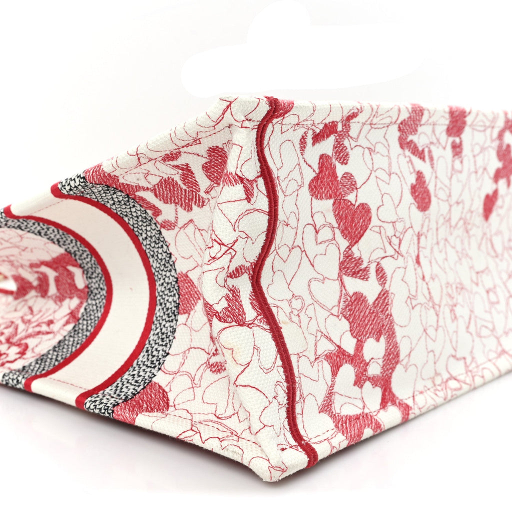 Canvas Embroidered Medium Dioramour D-Royaume Book Tote Red Multicolor £¨ Direct shipment via from wholesalehk.shop