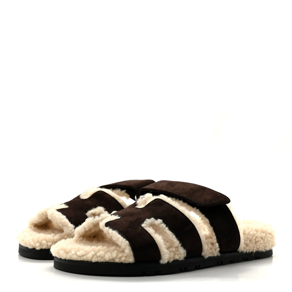 Suede Goatskin Woolskin Womens Chypre Sandals 37.5 Marron Ebene wholesalehk.shop