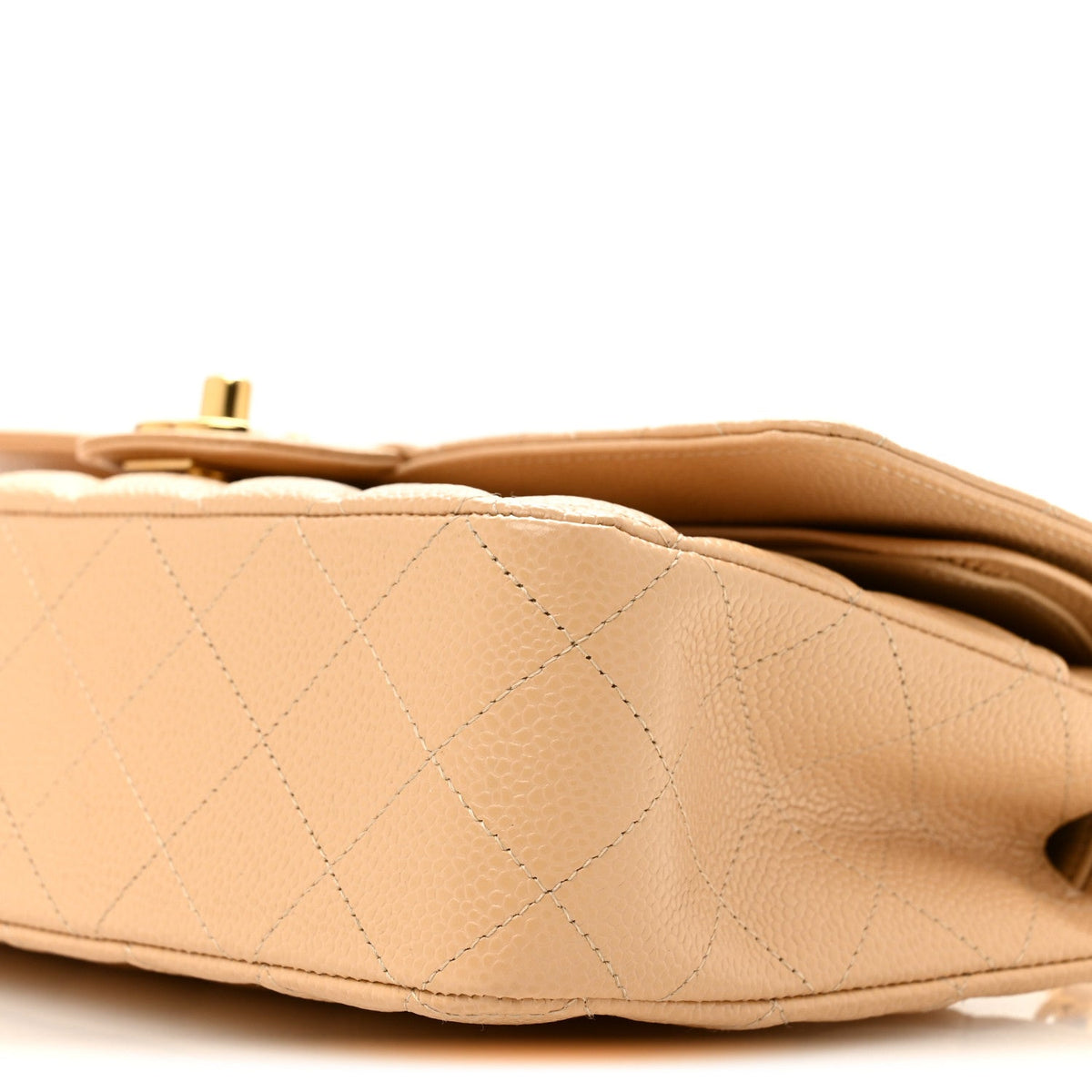 Caviar Quilted Medium Double Flap Beige wholesalehk.shop
