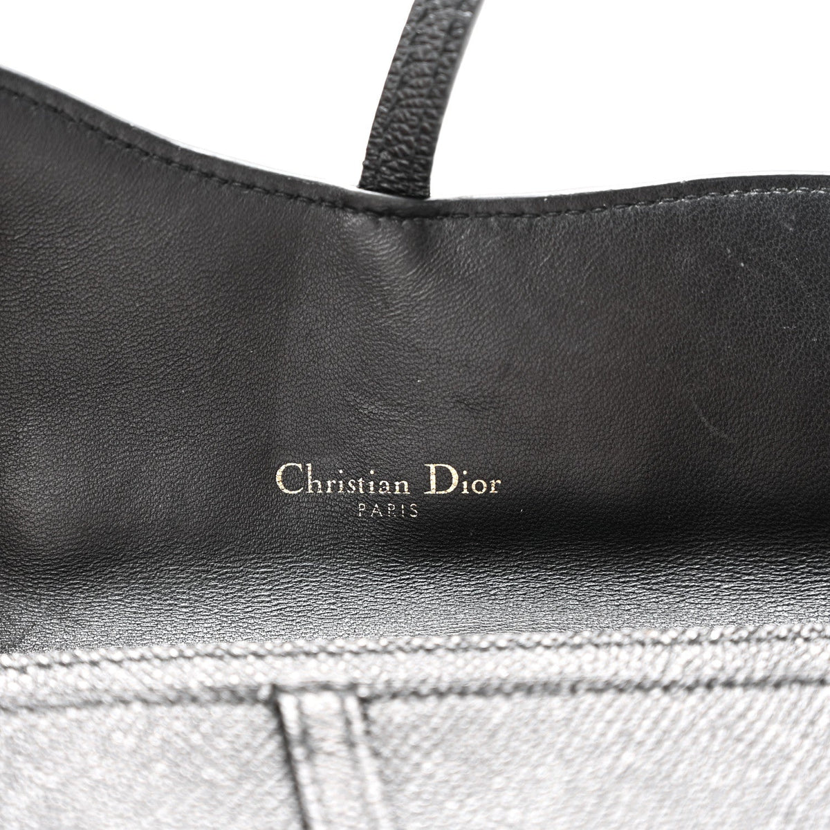 Grained Calfskin Saddle Chain Wallet Pouch Black wholesalehk.shop