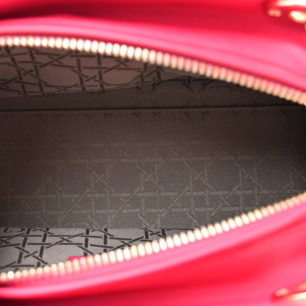 Lambskin Cannage Medium Lady Dior Fuchsia wholesalehk.shop