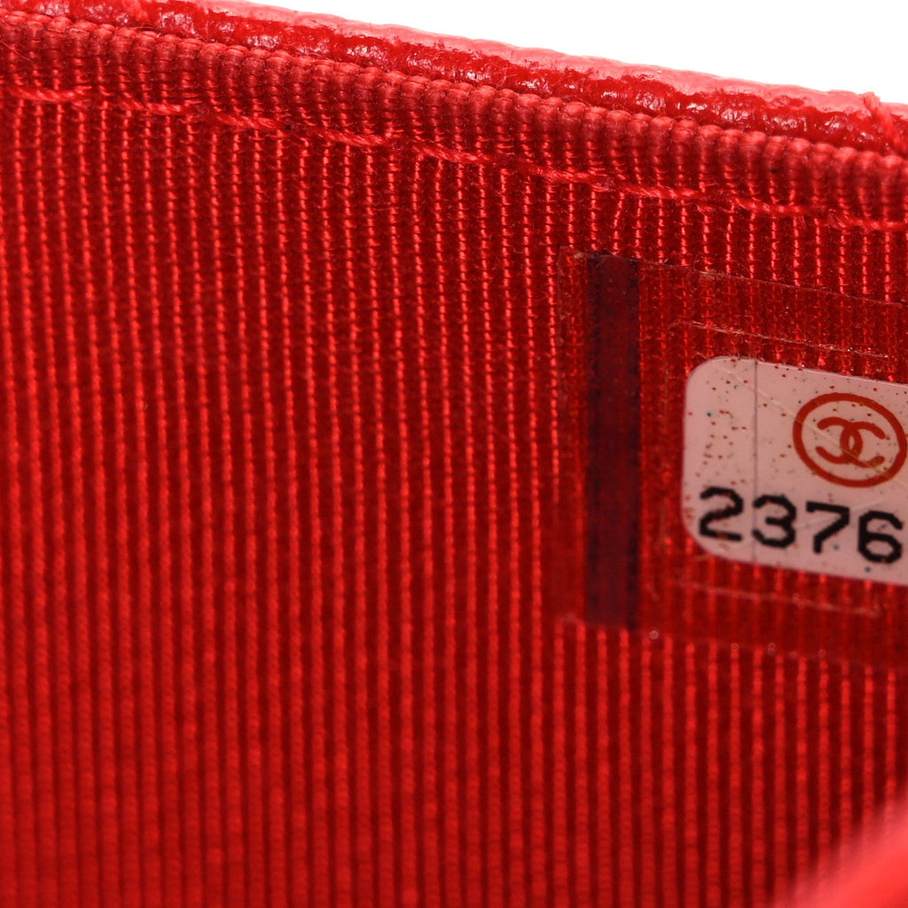 Caviar Chevron Quilted Wallet On Chain WOC Red wholesalehk.shop